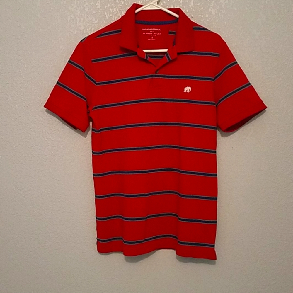 Banana republic Mens Polo striped collar shirt